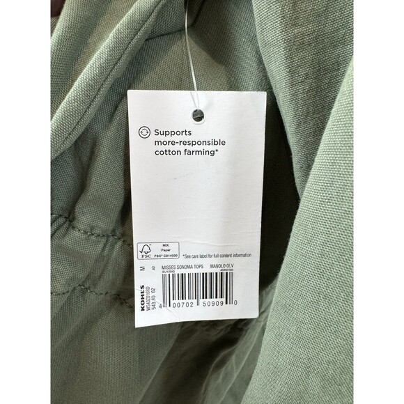 Women's Sonoma Goods For Life Jacket Size M Green Patch Pocket Utility NWT - Picture 10 of 14